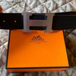 Hermes reversible leather belt.